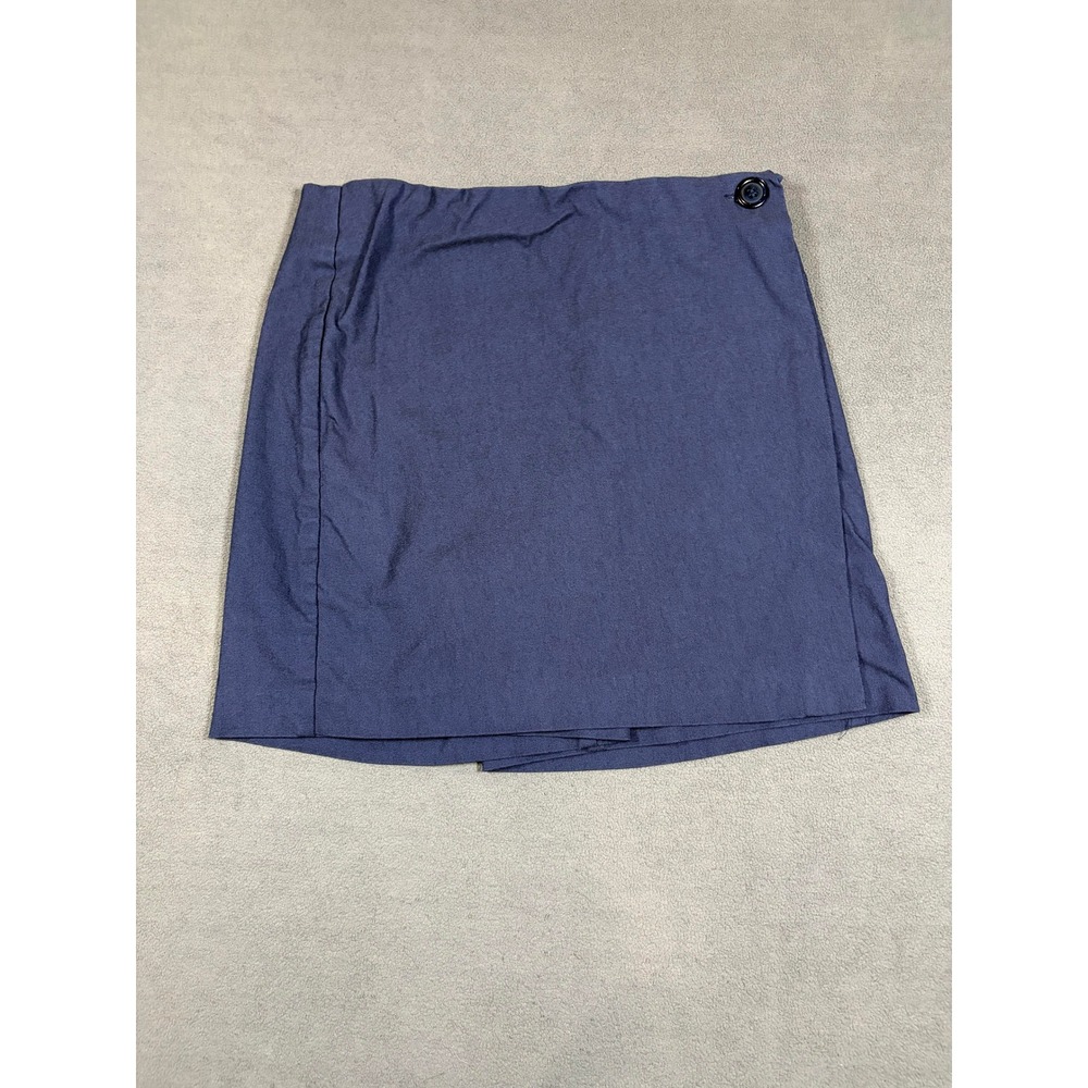 Counterparts Skort Womens S Blue Solid Pull On Faux Wrap Stretch